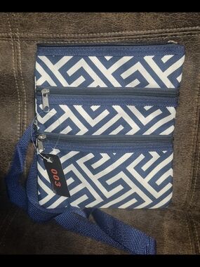 Navy Geometric Crossbody Bag - Brand